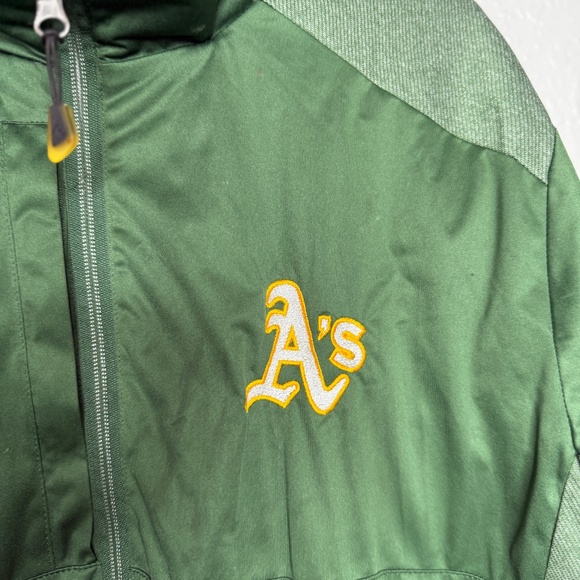 Antigua Large Green A's Athletics Zipper Jacket -cp - Picture 3 of 7